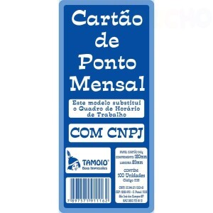 CARTÃO DE PONTO MENSAL TAMOIO