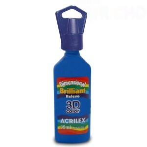 TINTA RELEVO DIMENSIONAL BRILHANTE 3D 35ML AZUL TURQUESA ACRILEX