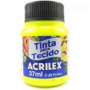 TINTA TECIDO FLUORESCENTE 37ML AMARELO LIMAO