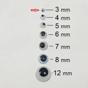 OLHO MOVEL 3MM BE-3 PRETO MULTIPLO