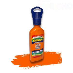 TINTA RELEVO DIMENSIONAL BRILHANTE 3D -35ML LARANJA ACRILEX