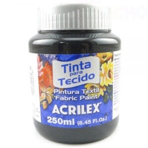 TINTA TECIDO 250ML PRETO ACRILEX