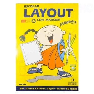 BLOCO LAYOUT C/MARGEM BRANCO 70G/M2 216X316MM A4 50FLS
